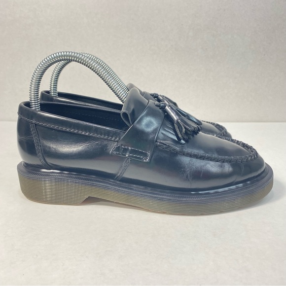 Dr. Martens Shoes - Dr. Martens Adrian Black Smooth Leather Tassel Slip On Loafer Shoe; Women’s Sz 6